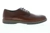 Geox u tyren mens marrom couro oxfords lace ups plain toe sapatos