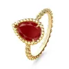 Klasyczny GoldColor Sparkling Teardrop Rhinestone Cyrkon Kryształowy Pierścionek Dla Kobiet Kropla Wody Biżuteria Zaręczyna G1125
