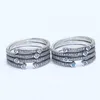 Anéis de cluster autêntico 925 esterlina prata cintilante oceano anel de moda para mulheres cordão charme presente diy jóias