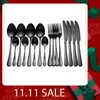 Utensílios de mesa 24 Pcs Arco-íris Cutelaria Aço Inoxidável RainbowCutlery Set Forquilha Colher Faca Presente de Louça de Louça 211229