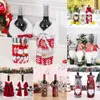 زجاجة عيد الميلاد زجاجة النبيذ تغطية ميكور ميرك للمنزل 2021 نافيداد نويل الحلي عيد الميلاد هدية سنة سعيدة 2022