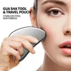 Niestandardowe logo urody twarz skrobanie narzędzia do masażu ze stali nierdzewnej GUA SHA Silver IaSm Stainless Steel Guasha Massager