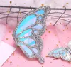 Glitter Butterfly Fairy Wing Wand Crown Set kızlar parti fantezi elbise destekler doğum günü hediyesi Noel çantası dolgu mavi