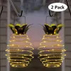 Solar Iron Pineapple Lamp String Outdoor Garden Courtyard Decorative Portable Hanging lights 24LED 30LED 60LED