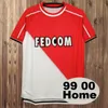 ارتداء 99 00 Monaco Club Barthez Mens Retro Soccer Jerseys Emtel 87 92 91 91 92 94 95 96 Home Ben Yedder Red White Shirt Shirt