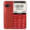 Original Philips E525 4G LTE Telefone Móvel 512MB RAM 4GB ROM SC9820E Android 2.31 "Tela 1700mAh Long Standby Smart Cell Celular para pais mais idosos Homem Mulher Crianças Crianças Crianças