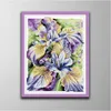 Fiore di iris dell'acquerello Fatto a mano Punto croce Strumenti artigianali Ricamo Set di cucito contato stampa su tela DMC 14CT 11CT Dipinti di decorazioni per la casa