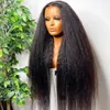 360 HD kinky rak Glueless Frontal Wigs 13x4 Spets Front Human Hair Wig Yaki Brazilian Virgin Pre Plucked for Black Women