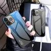 Schlanke, glänzende, gehärtete Glashüllen mit Farbverlauf für iPhone 13 Pro Max 12 11 Mini SE XR XS X 8 Plus 7 6 5 Anti-Kratz-Hartschalenabdeckung