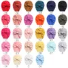 28Pcs/Lot Cute Cotton Bear Ear Turban Hats Candy Color born Infant Baby Boy Girls Beanies 0-4T Fashion Winter Caps Headwraps