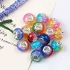 100pcs/lot Mix Color DIY Round Loose Resin Acrylic Beads Charms Big Hole Available for European Jewelry Bracelet Bangle