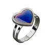 Anello a forma di cuore con rilevamento della temperatura che cambia colore, fascino, anelli dell'umore per gioielli alla moda da donna Will e Sandy