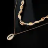 Colliers avec pendentif en coquillage naturel pour femmes, en alliage plaqué or, ras du cou, chaîne à maillons, cadeau pour petite amie