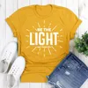 T-shirt da donna Be The Light anni '90 Estetica Harajuku Camicia da donna Jesus Christian Grafica in cotone O Collo Abbigliamento femminile T-shirt a maniche corte