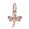 2022 Originele 925 zilveren kralen Rose Gold Sparkling Heart Lock Key Hanger Beads Charm Fit Pandora Bedels Armbanden Vrouwen DIY Jewel321J