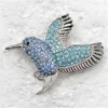 12 pièces/lot broche de mode entière strass colibri broches accessoires de vêtements en 11 couleurs C101330