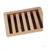 Slitstark trä tvålfack hållare förvaring tvål rack tallrik behållare för bad duschplatta badrum t500498