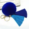 Nyckelringar Tassel pompom bil nyckel ring hänge päls boll keychain plysch chian pom eh629