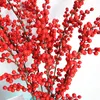Dekorativa Blommor Kransar Berry Picks - 144 Konstgjorda Röda Stammar Julgransdekorationer 7,5 tum för Christma Wedding Home Dekorer