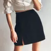 Joloo jolee outono corduroy mini saia elegante sexy alta cintura split zipper saias curtas vintage sólido harajuku uma saia de linha 210518