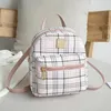 Minimochila feminina bolsa de telefone para meninas adolescentes crianças multifuncional mochila pequena feminina xadrez ombro senhoras estilo escolar