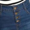 Summer Teen Jupe Denim Moulante Avec Extensible Midi Jeans Taille Haute Crayon s Femmes B02917B 210421
