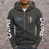 New Men039s Hoodies Ford Mustang Car Printカジュアルヒップホップブラックフード付きフリーススウェットシャツZipperジャケットメンズTOPS5414530