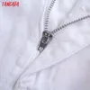 Tangada мода женский набор 2 шт. Белая кисточка джинсовая оборудованная куртка и юбка JE109 210609
