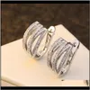 Ear Cuff Earrings Jewelryins Top Selling Fashion Jewelry 925 Sterling Sier Pave White Sapphire Cz Diamond Gemstones Party Women Female Bridal