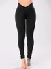 Kvinnor Leggings Fashion High Waist Elastic Fitness Workout Long Skinny Trousers Casual Sports Slim Fit Solid Pläterad Kläder 210522