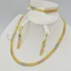 Earrings & Necklace 2021 JC Fashion Dubai Jewelry Set Nigerian Wedding African Beads /Rose/ Whtie Gold