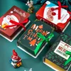 Boîtes d'emballage cadeau de bonbons de dessin animé du père noël boîte d'emballage de bonbons de noël Mini livre magique cadeaux papier d'emballage décorations de noël w-00789