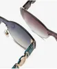 2021 kvinnor män mode modern märke design solglasögon cool unik rimless stil lyx l uv400