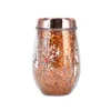 10oz Glitter Wine Tumbler Double Wall Plastic Glass Mugs Straw Egg Ice Cold Drink Coffee Juice Tea Cup ZYY842