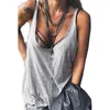 2020 damski seksowny sleeveltank Top Niski Cut Deketracji Solid Color Luźne Casual Beach Cami Vest Swimsuit Cover Up Streetwear X0507