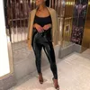 Sexy Women Gothic Leggings Wet Look PU Leather Black Slim Thin Long Pants Ladies Skinny Stretchy Plus Size 211215