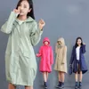 Chubasquero a la moda para mujer, chubasquero transpirable para mujer, chubasquero largo, chubasquero impermeable portátil para mujer 210320