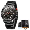 LIGE Quarz-Armbanduhr Mann Mode Schwarz Herrenuhren Top-Marke Luxus Ganzstahluhr für Männer Militär Sport Chronograph 210527