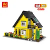 Architecture Village Villa Cottage blocs de construction ville cabane moderne France maison Village ferme briques jouets éducatifs pour enfants X0902