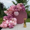 Розовый воздушный шар гирлянды arch комплект хромированный золотой латекс баллон рождения день рождения декор детей свадебный детский душ девушка 220217