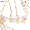 Pendant Necklaces Trendy 26 Letters Necklace For Women Men Alphabet Gold Link Chain