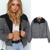 Women's Jackets 2021 Autumn And Winter Women Classic Grid Pattern Fur Collar Cotton Clothing Short Warm Explosion Ladies Tops High-end