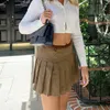 Preppy Style Pleated Mini y2k Skirts for Women Lace-up Fashion Korean Style Aesthetic Skirts Sexy Summer 90s Skirts Cuteandpscho Y0824