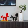Pee Dog Sculpture Balloon Arte Estátua Mini Collectible Figura Home Decoração Resina Figurine Mesa Acessórios Decoração H1102