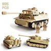 Kazi Ky82011 Tank Modell Kit Byggnadsblock Bricks WW2 995PCS Century Militär 3D King Tiger 323 Toy For Boy