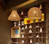 El Örme Rattan Kolye Lambası Japonya Tarzı Zen Süspansiyon Işık Cafe Teouse Yemek Odası Bar El Yapımı Hasır Aydınlatma