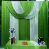 3MHX3MW Deep Green and Gold Sequin Swags Drapes äktenskap Bakgrundsgardin Stage väggdekoration baby shower dekoracion hogar
