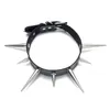 Chokers Big Spike Choker Punk Faux Leather Collar For Women Men Cool Chunky Rivets Studded Chocker Goth Style Necklace Accessories