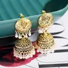 Vintage Hanging Earrings Gold Color Alloy Bell Drop Pearl Earrings Woman Jewelry Accessories 2021 Indian Style Pendientes Gift