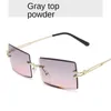 Rahmenlosen Trimmbalken Damen Square Gradient Sonnenbrille Trend Street schießen Brillen mit Brillen